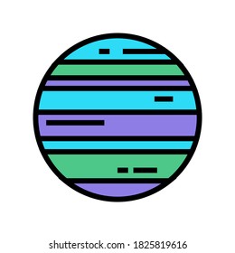 neptune planet color icon vector. neptune planet sign. isolated symbol illustration