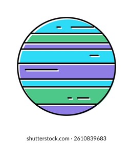 neptune planet color icon vector. neptune planet sign. isolated symbol illustration