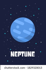Neptune Planet design, Planet Design and space element on universe background. Vector illustration in cartoon style. space kids.