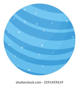 Neptune planet flat icon isolated on white background.