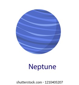Neptune planet icon. Flat illustration of neptune planet vector icon isolated on white background