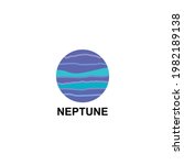 Neptune planet icon vector sign symbol