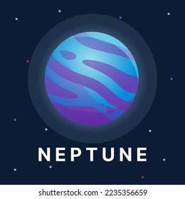 Ilustración del planeta Neptuno. Vector de planeta astronómico. Planeta del sistema solar.