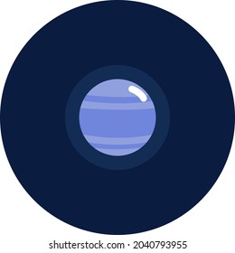 Neptune planet, illustration, vector, on a white background.
