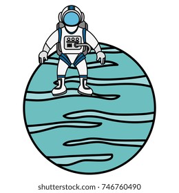 neptune planet isolated icon