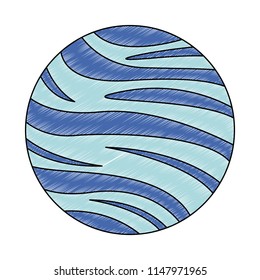 Neptune planet isolated scribble