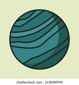 Neptune planet line icon or simple neptune vector illustration for space icon or logo template