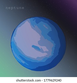 Neptune planet on background of dark starry cosmic sky. vector illustration for educational publications postcards postcards school articles. illustration about space exploration astronomy astrology