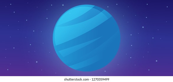 neptune planet orbiting solar system vector design illustration