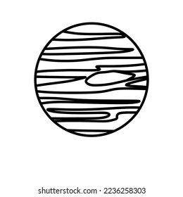 Neptune Planet outline icon, vector illustration in trendy style, isolated on white background. Editable graphic resources for many purposes. Linear icons of Planets on solar system