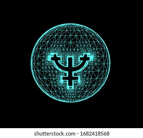 Neptune, the planet responsible in astrology for the daydreaming, supreme inspiration etc. Vector 3d illustration on dark background