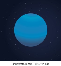 Neptune planet. Solar system. Planet vector design