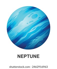 Planeta Neptuno. Ilustración vectorial aislada sobre fondo blanco