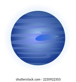 Neptune planet vector illustration in trendy flat cartoon design style, isolated on white background. The best Editable graphic resources for many purposes. Planets on solar system.