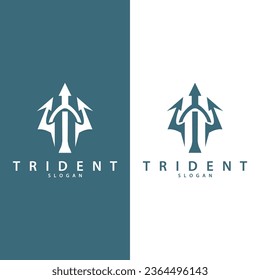 Neptune Poseidon Trident Logo, Spear Simple Vintage Template Design