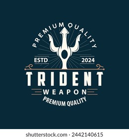 Neptune Poseidon Trident Logo, Spear Einfache Vintage Template Design