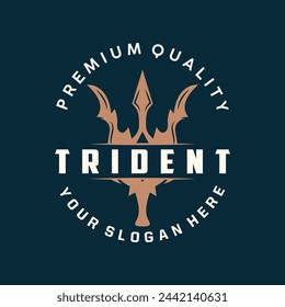 Neptune Poseidon Trident Logo, Spear Einfache Vintage Template Design