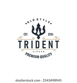 Neptune Poseidon Trident Logo, Speer Einfaches Vintage Template Design