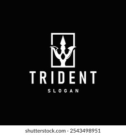 Logotipo Tridente Neptune Poseidon, Modelo Vintage Spear Simple Design