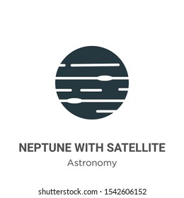 Neptune with satellite vector icon on white background. Flat vector neptune with satellite icon symbol sign from modern astronomy collection for mobile concept and web apps design.