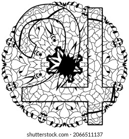 Neptune sign with mandala, astrology concept art. Tattoo design. Horoscope signs, magic symbols, icons. Astrology concept for occult design.