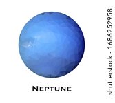 Neptune. Triangle polygonal Neptune in solar system planet. Polygon design. Low polygon vector illustration with white background. 