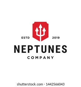 Neptune Trident Concept Vector Logo Design