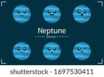 Neptune vector for education about space and galaxy