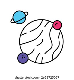 Neptune Vector Filled outline illustration style icon. EPS 10 file