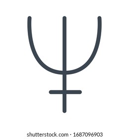 Icono de color de glifo vectorial Neptuno 