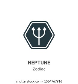 Neptune vector icon on white background. Flat vector neptune icon symbol sign from modern zodiac collection for mobile concept and web apps design.