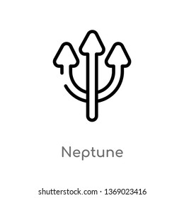 neptune vector line icon. Simple element illustration. neptune outline icon from zodiac concept. Can be used for web and mobile