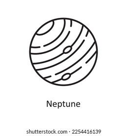 Neptun Vector Outline Icon Design Illustration. Raumsymbol auf weißem Hintergrund EPS10-Datei