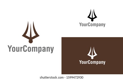 Neptune's trident logo icon design template elements. Simple minimalist template graphic illustration. Creative vector emblem, for icon or design concept.
