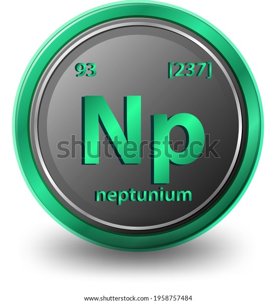 Neptunium Chemical Element Chemical Symbol Atomic Stock Vector (Royalty ...