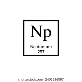Neptunium chemical symbol icon. Periodic table. Vector illustration.