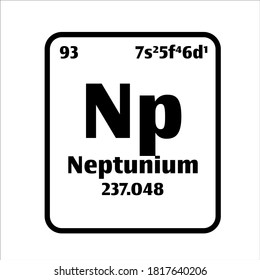 Neptun-Taste auf schwarz-weißem Hintergrund auf dem Periodensystem von Elementen mit Atomnummer oder einem Chemiewissenschaftskonzept oder -experiment.	