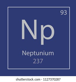 Neptunium Np chemical element icon- vector illustration