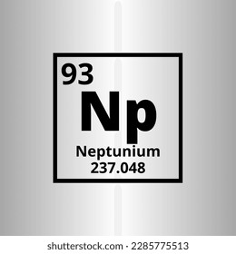 Neptunium-Np-Periodensystem der Elemente, Vektorgrafik