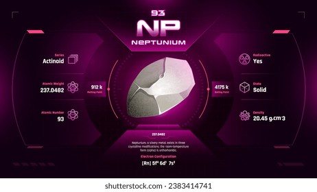 Neptunium Parodic Table Element 93-Fascinating Facts and Valuable Insights-Infographic vector illustration design