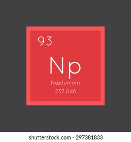 Neptunium simple style tile icon. Chemical element of periodic table. Vector illustration EPS8