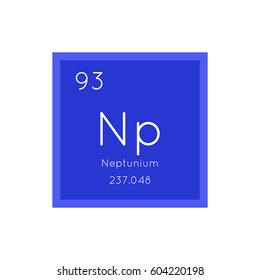 Neptunium simple style tile icon. Chemical element of periodic table. Vector illustration EPS8