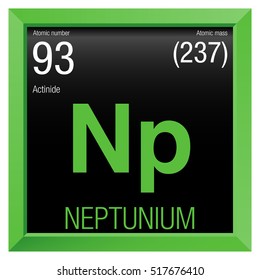 Vektor Stok Neptunium Symbol Element Number 93 Periodic (Tanpa Royalti ...