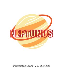 neptunus planet icon, The planet farthest from the solar system, because the planet Pluto is out of the solar system