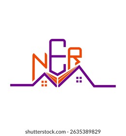 NER Real State logo design, NER simple and modern logo. NER luxurious alphabet design  