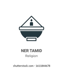 Ner tamid glyph icon vector on white background. Flat vector ner tamid icon symbol sign from modern religion collection for mobile concept and web apps design.