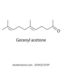 Neral skeletal structure diagram.volatile compound molecule scientific illustration on white background.
