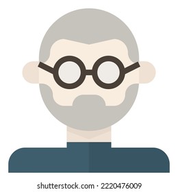 Nerd Avatar Steve Jobs Man Bald Glasses modern concept ui ux icon for website, app, presentaion, flyer, brochure etc.