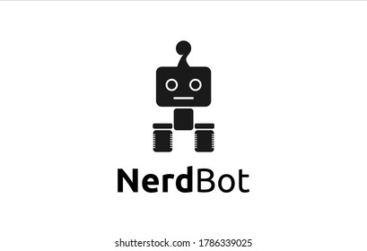 Nerd Bot Logo Vector Templates Modern