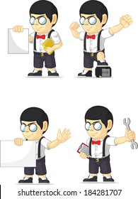 Nerd Boy Customizable Mascot 